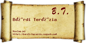 Bárdi Terézia névjegykártya